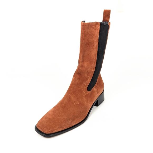 Nexus Calfskin Suede Pros 35mm Chelsea Square Toe Boots Size 10 - Picture 1 of 8